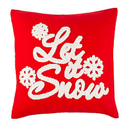 Safavieh "Let it Snow" Square Throw Pillow in Red/White