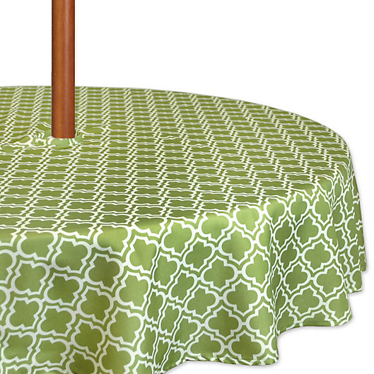 Lattice Tablecloth With Umbrella Hole, Outdoor Tablecloths With Umbrella Hole And Zipper Square