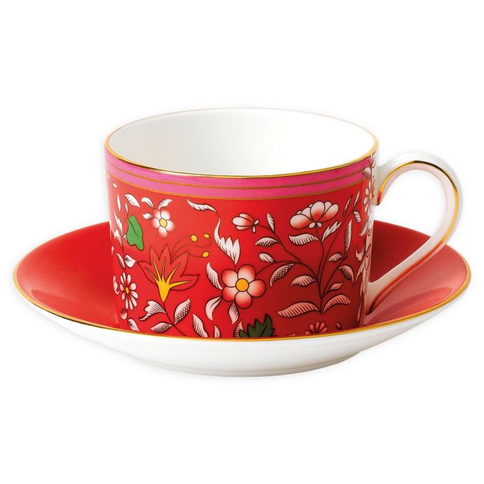 Wedgwood® Wonderlust Crimson Jewel Teacup and Saucer Bed Bath & Beyond