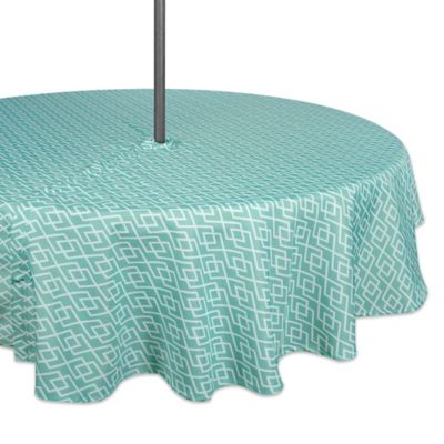 Design Imports Diamond Indoor Outdoor, 70 Round Tablecloth With Umbrella Hole And Zipper