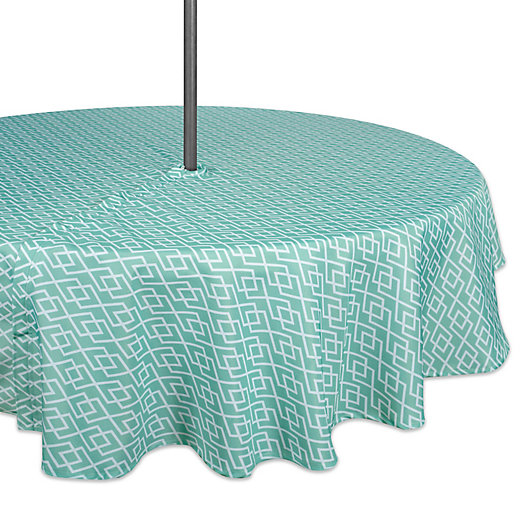 Design Imports Diamond Indoor Outdoor, Tablecloths For Round Tables With Umbrella