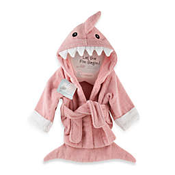 Baby Apsen Let the Fin Begin Shark Bathrobe in Pink
