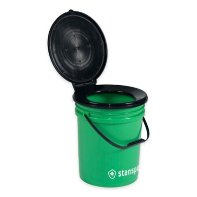 green bucket with lid