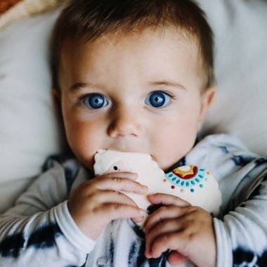 Loulou Lollipop Llama Teether with Clip. View a larger version of this product image.