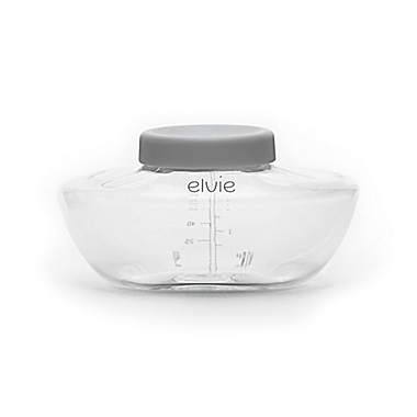 Elvie&reg; 3-Pack 5 oz. Breast Pump Bottles in Clear/Grey. View a larger version of this product image.