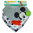 Alternate image 0 for Disney 3-Pack Mickey Mouse Scarf Bibs with Teether in Heather Grey