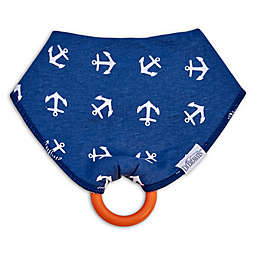Dr. Brown's® Bandana Bib with Snap-On Teether in Blue Anchors
