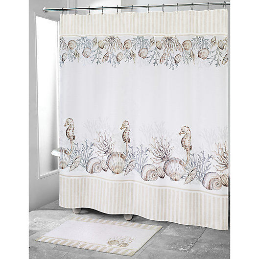 White Avanti Linens Destin Collection Shower Curtain