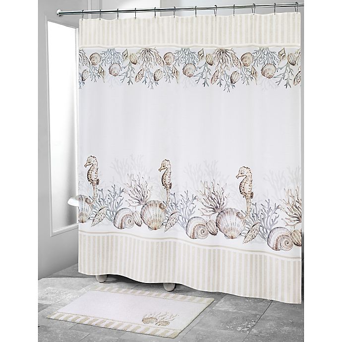 Avanti Destin Multicolor Shower Curtain, Seahorse Shower Curtain