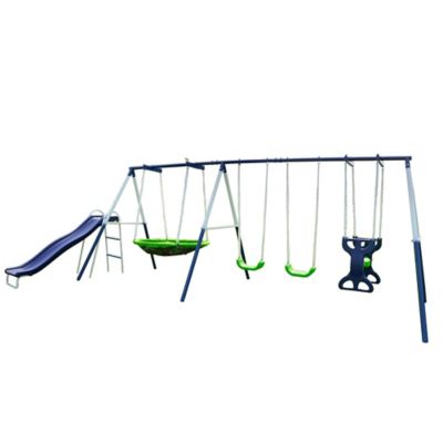 sportspower outdoor playset with saucer swing