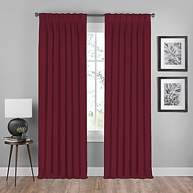 Shauna 84-Inch Pinch Pleat Back Tab Room Darkening Window Curtain Panel in Merlot. View a larger version of this product image.
