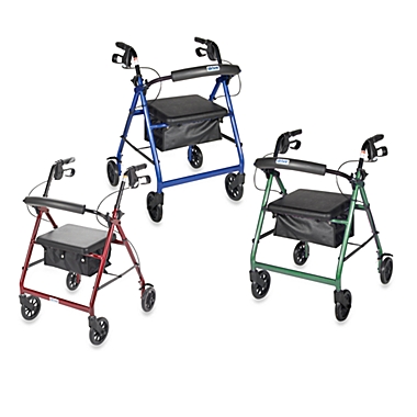 Drive Medical Four-Wheeled Rollator w/6" Wheels. View a larger version of this product image.