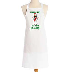 Love You a Latte Shop "We Gonna Party Like It's My Birthday!" Apron in White