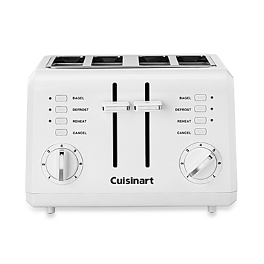 Cuisinart&reg; White Compact Cool-Touch 4-Slice Toaster. View a larger version of this product image.