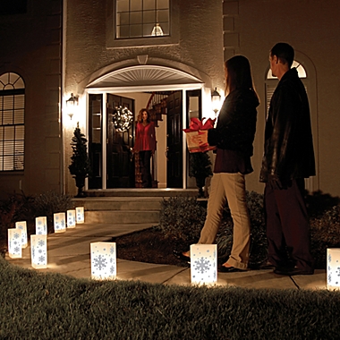 Electric Snowflakes 10-Count Luminaria Kit. View a larger version of this product image.