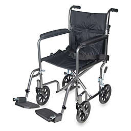 Drive Medical Steel 19-Inch Transport Wheelchair  in Silver