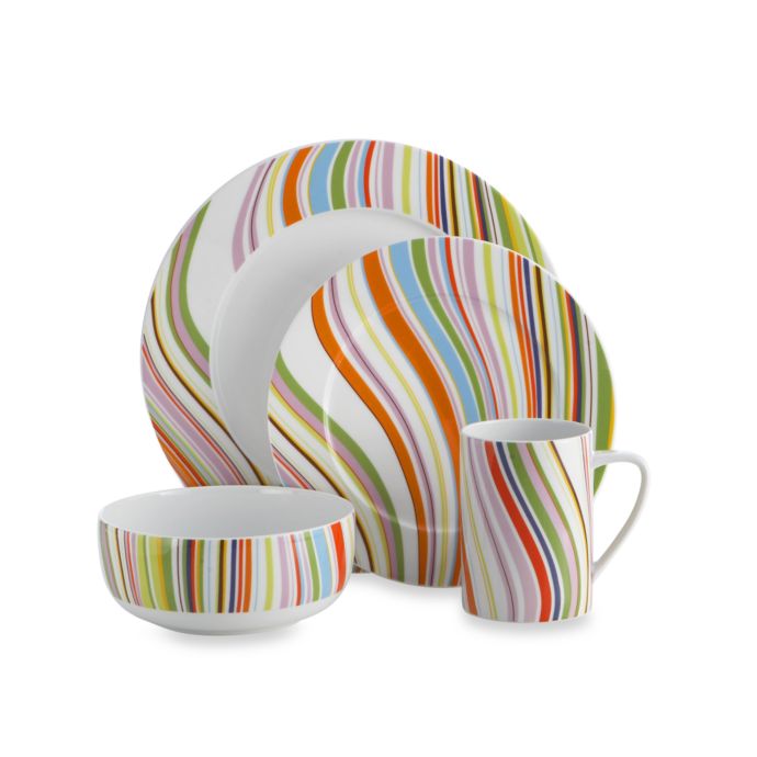 Marble Swirl 4Piece Dinnerware Set Bed Bath and Beyond Canada