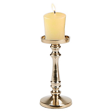 Mind Reader Pillar Candle Holders in Gold (Set of 2). View a larger version of this product image.