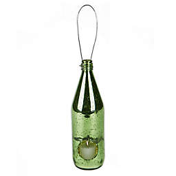 Mind Reader Hanging Bottle Tea Light Holder in Green