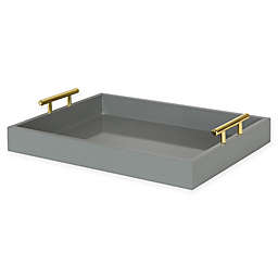 Kate and Laurel Decorative Lipton Tray in Grey
