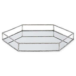 Kate and Laurel Felicia Mirrored Hexagonal Tray