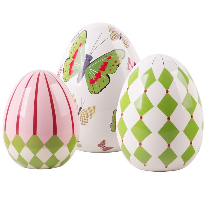 3-Piece Ceramic Decorative Easter Egg Set | Bed Bath & Beyond