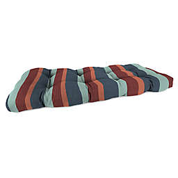 Stripe  Outdoor 18-Inch x 44-Inch Wicker Loveseat Cushion in Sunbrella® Fabric
