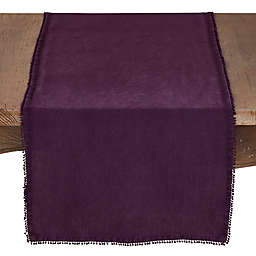 Saro Lifestyle Pompom 72-Inch Table Runner in Purple