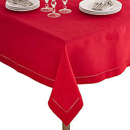 Saro Lifestyle Rochester 84-Inch Square Tablecloth in Red