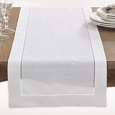Saro Lifestyle Rochester 120-Inch Table Runner in White. View a larger version of this product image.