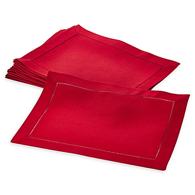 Saro Lifestyle Rochester Placemats in Red (Set of 12). View a larger version of this product image.