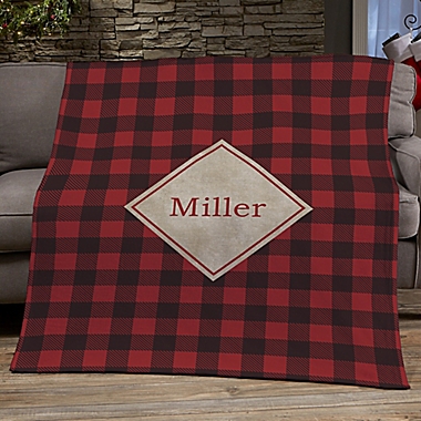Cozy Cabin Buffalo Check Fleece 50-Inch x 60-Inch Throw Blanket in Red. View a larger version of this product image.