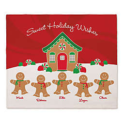 Gingerbread Family 50-Inch x 60-Inch Throw Blanket in Red