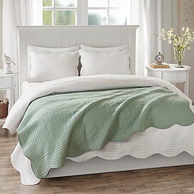 Madison Park Tuscany Quilted Throw Blanket in Seafoam. View a larger version of this product image.