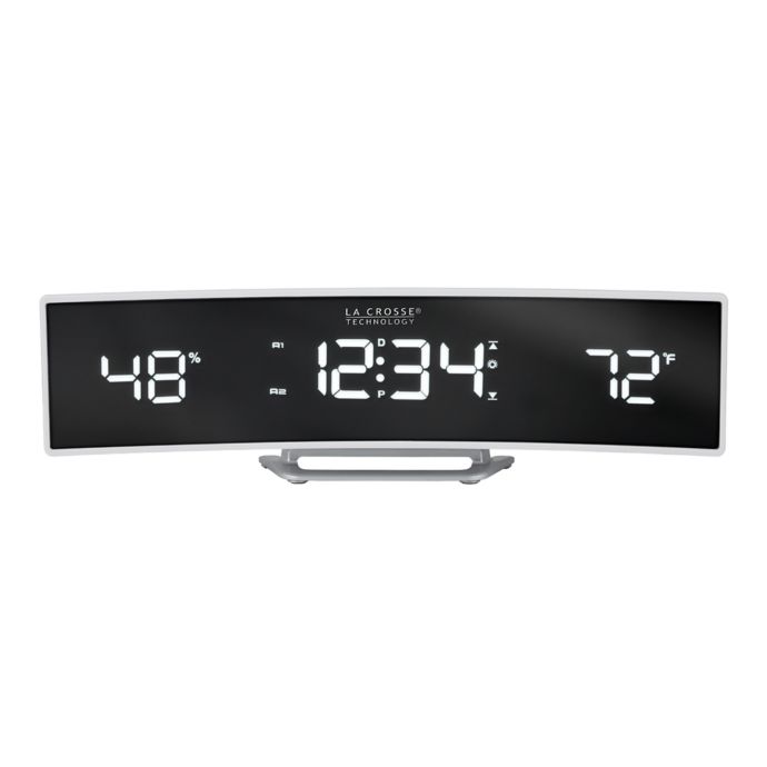 La Crosse Technology Curved Led Alarm Clock With Mirrored Lens In