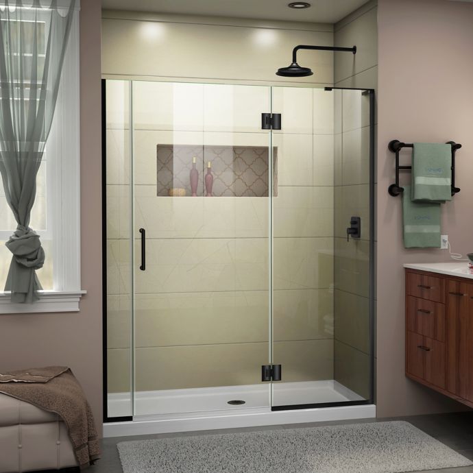 Dreamline Unidoor X 59 5 60 Inch Frameless Hinged Shower Door Bed Bath Beyond