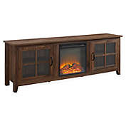 Forest Gate&trade; 70" Window Pane Fireplace TV Stand in Dark Walnut