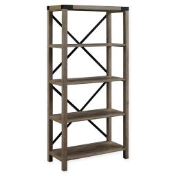 Wood Metal Bookcases White Black Bookcases Bed Bath Beyond