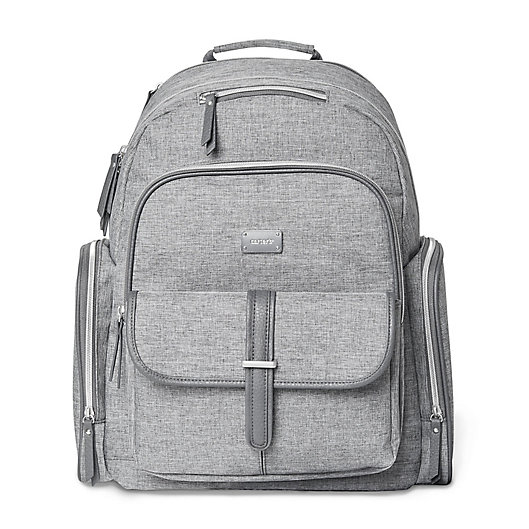 Alternate image 1 for carter's® Stow Away Diaper Bag Backpack in Heather Grey