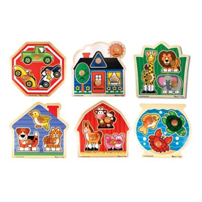 melissa & doug farm animals jumbo knob wooden puzzle