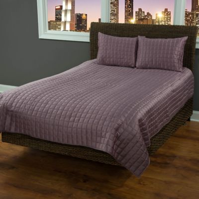 Rizzy Home Satinology Twin Quilt Set in Purple