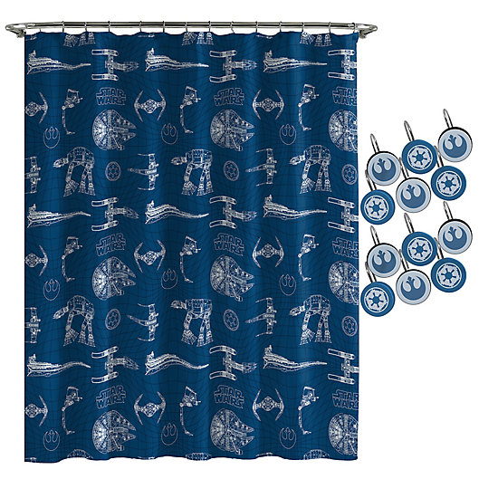 Alternate image 1 for Star Wars™ Vehicles Shower Curtain and Hooks Set
