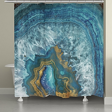 Laural Home&reg; Blue-Gold Mineral Shower Curtain. View a larger version of this product image.