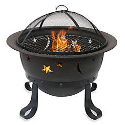 UniFlame® Stars and Moons Outdoor Wood Burning Fire Pit