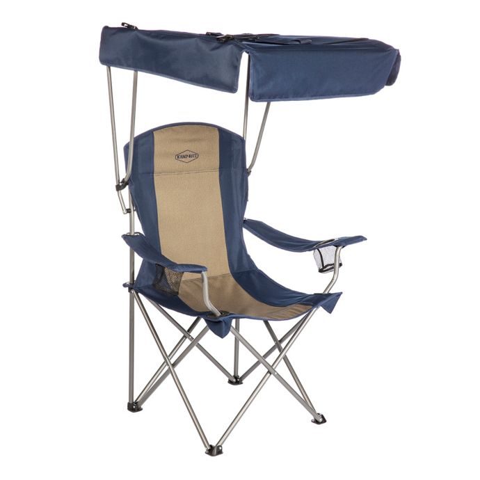 Kamp Rite Chair With Shade Canopy In Blue Tan Bed Bath Beyond