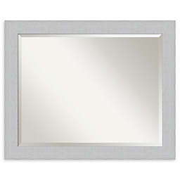 Amanti Art Shiplap White 32-Inch x 26-Inch Framed Bathroom Mirror