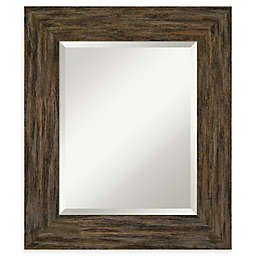 Amanti Art Fencepost Brown Framed Bathroom Mirror