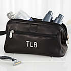 Alternate image 0 for Personalized Black Leather Toiletry Bag