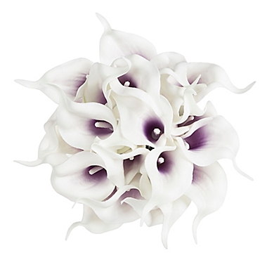Pure Garden 24-Piece Artificial Purple/White Calla Lily Bundle. View a larger version of this product image.