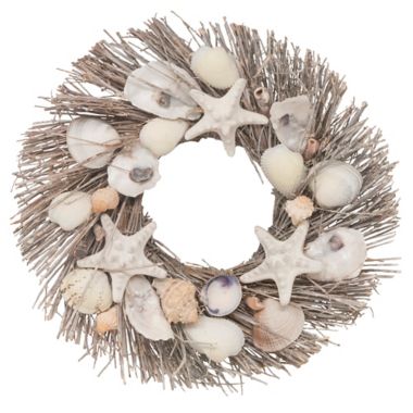 3-Piece Mini Shell Wreath in Blue | Bed Bath & Beyond